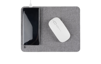 TWIST PAD, podloga za kompjuterskog miša i bežični punjač, 15w siva