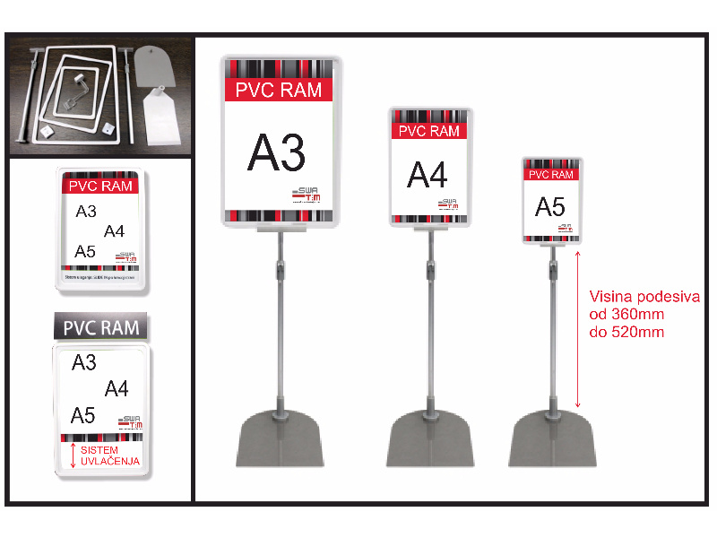 PVC ramovi sa teleskop stalkom