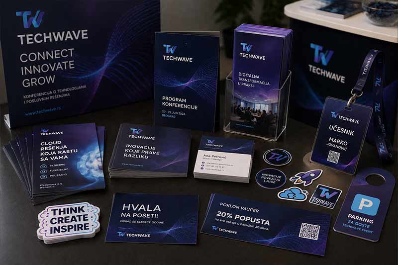 Kompletan sistem štampanog materijala za promotivni događaj