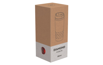 DIAMOND, čaša za poneti, 300 ml, crvena