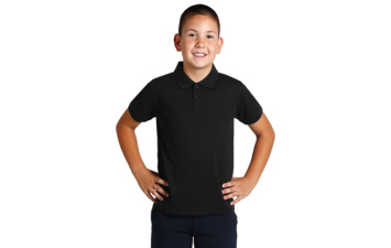 AZZURRO II KID, dečja pamučna polo majica, 180 g/m2, crna
