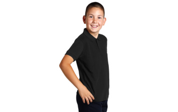 AZZURRO II KID, dečja pamučna polo majica, 180 g/m2, crna
