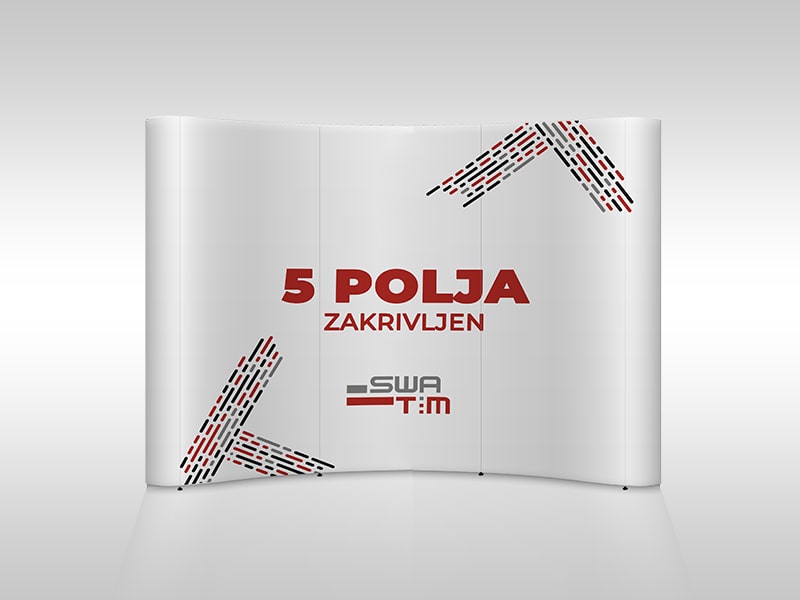 Back Board 5 polja zakrivljeni model sa štampom, Foto Pano zid je pozadina za fotografisanje na promocijama