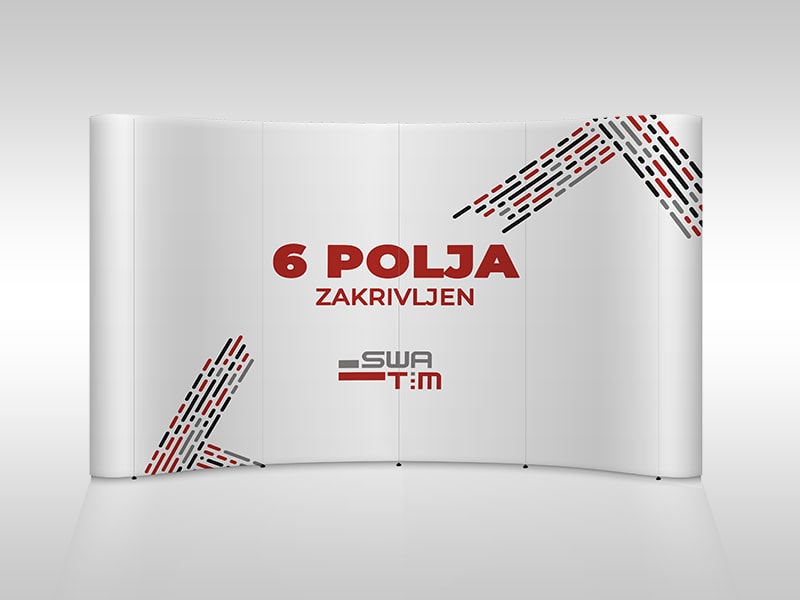 Back Board, Back Wall za fotografisanje, zakrivljeni model od 6 polja sa štampom na juvidoru