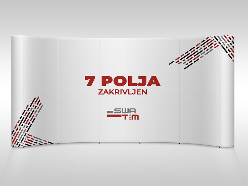 Back Wall press Wall 7 polja zakrivljeni model