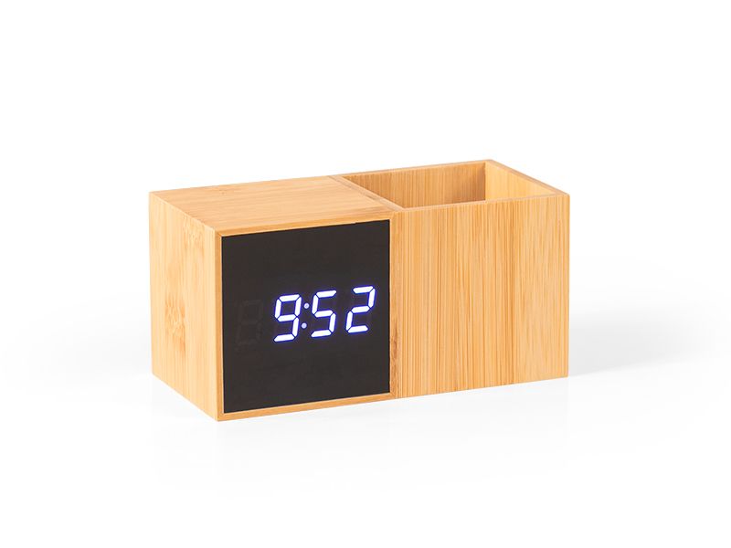 GRID - Digitalni stoni LCD sat sa držačem za olovke