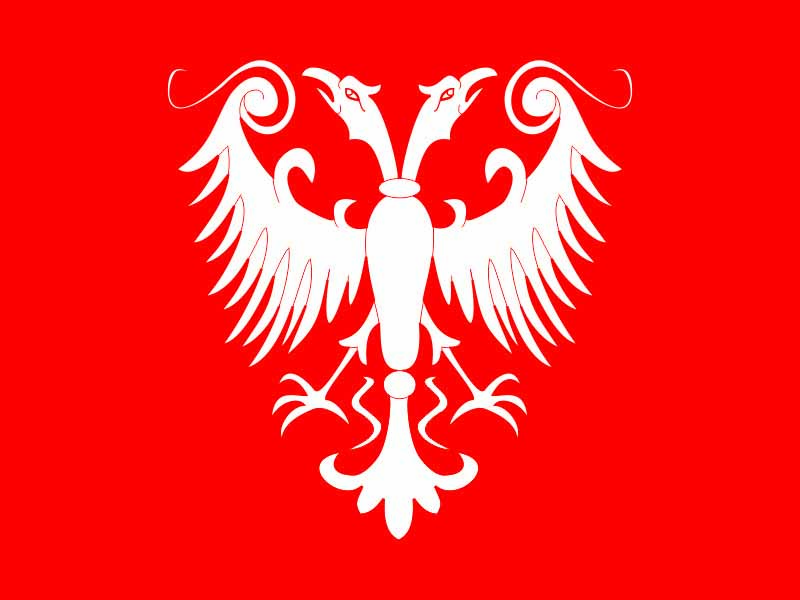 Zastava Nemanjića crvena