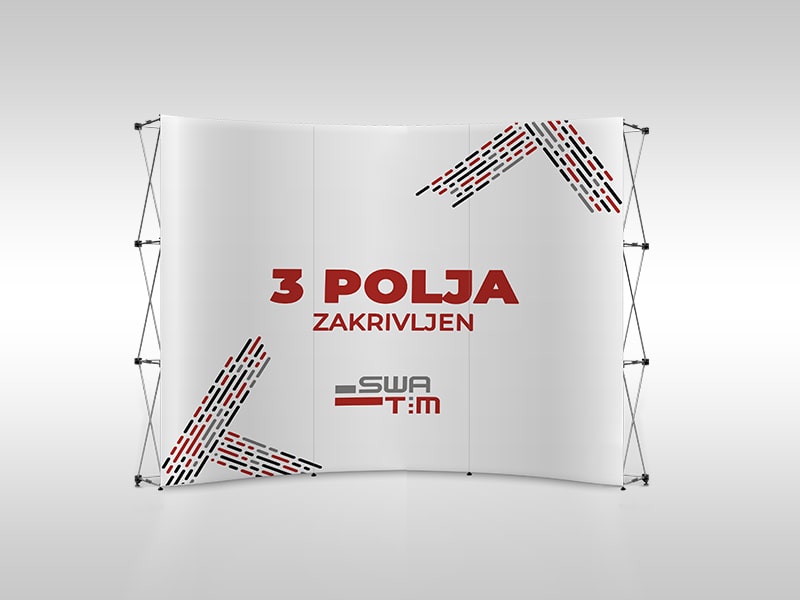 Back Board, Back Wall sistem, 3 polja zakrivljen model